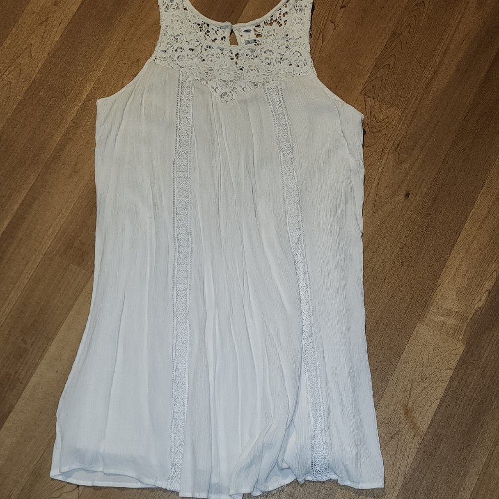 Old Navy Cream Lace Detail Mini Dress